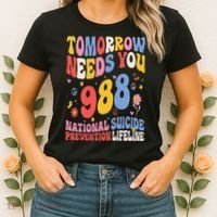 Retro Tomorrow Needs You 988 Suicide Prevention Awareness Women's T-Shirt thumb 2
