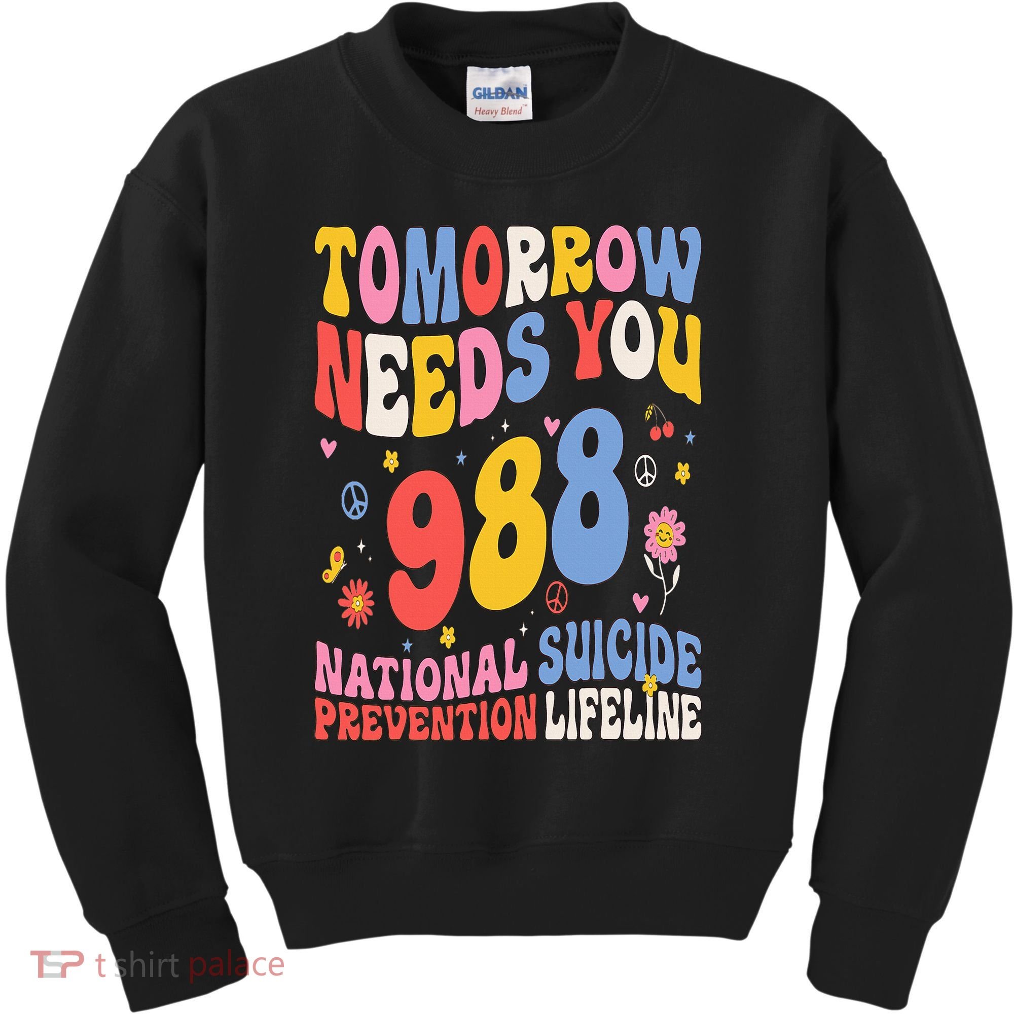 Retro Tomorrow Needs You 988 Suicide Prevention Awareness Kids Sweatshirt