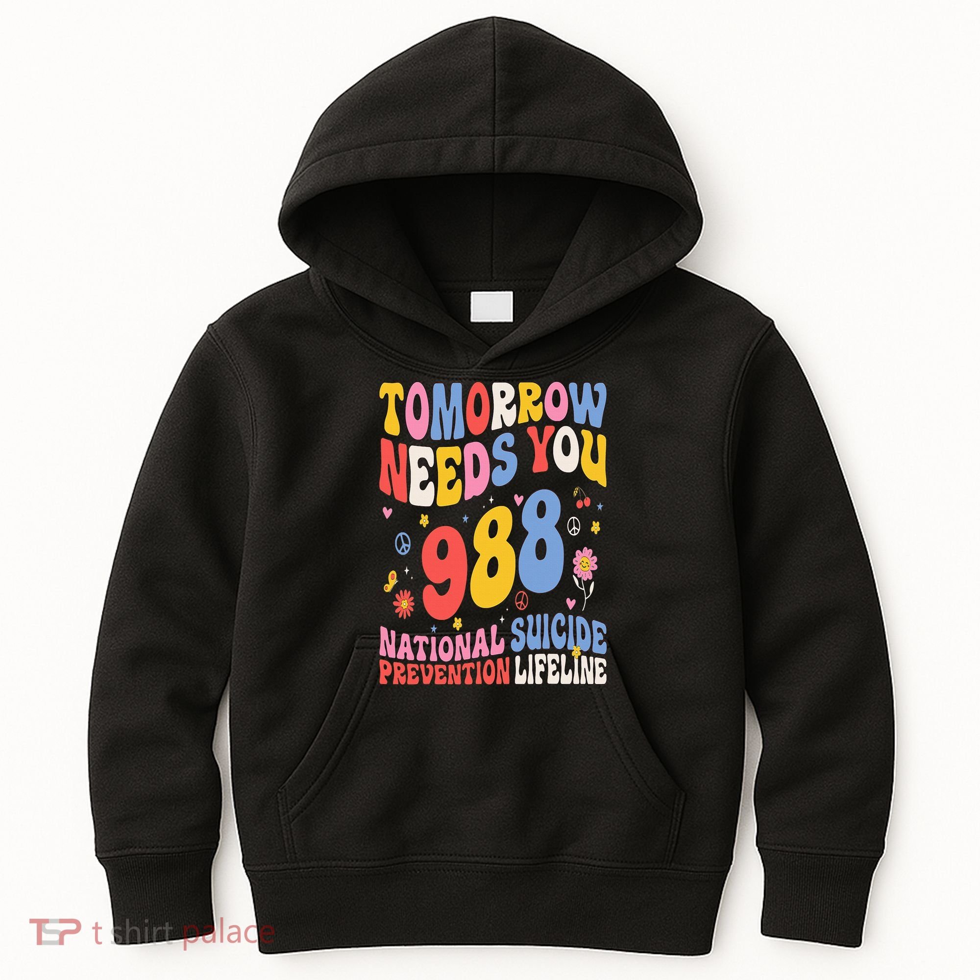 Retro Tomorrow Needs You 988 Suicide Prevention Awareness Kids Hoodie