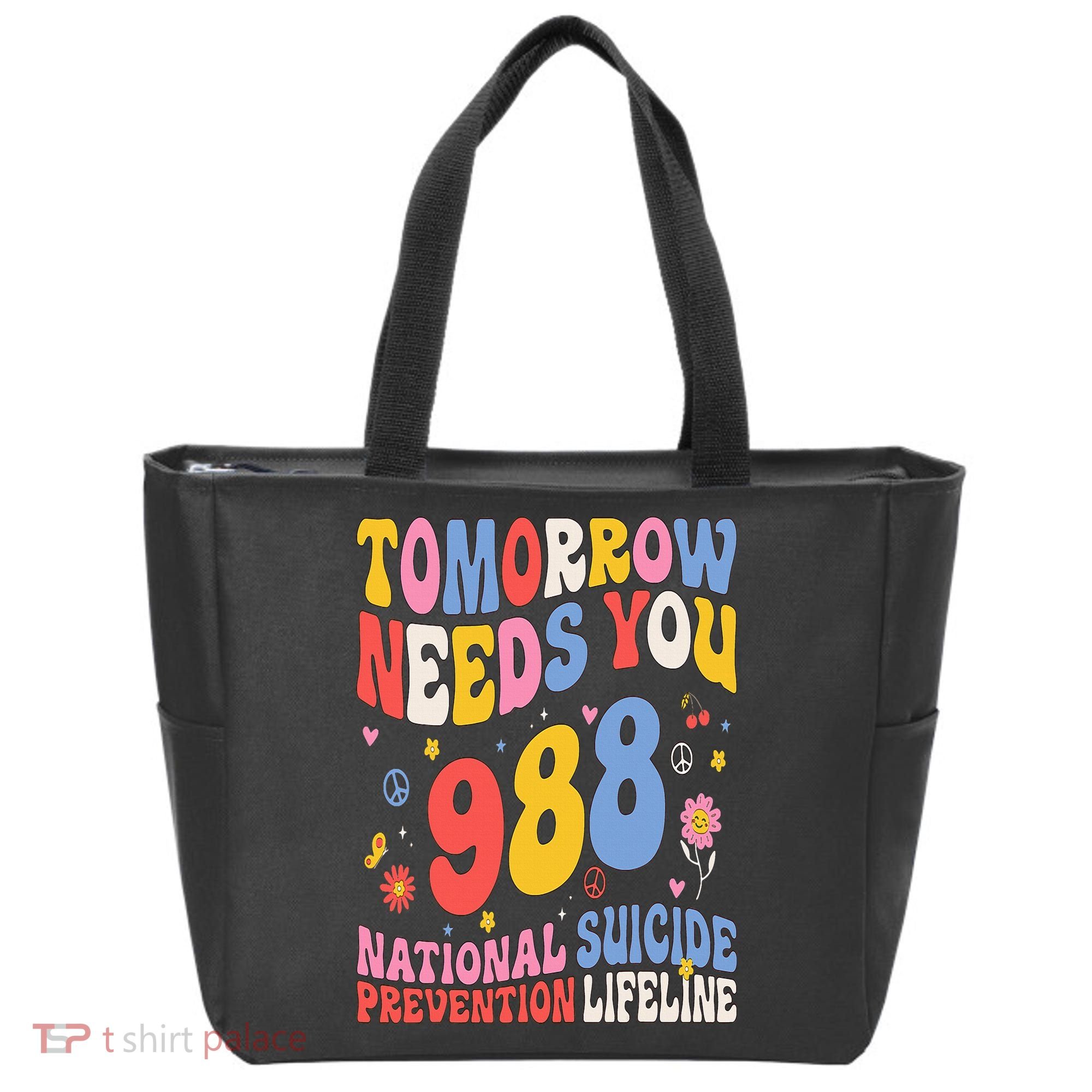 Retro Tomorrow Needs You 988 Suicide Prevention Awareness Tote Bag