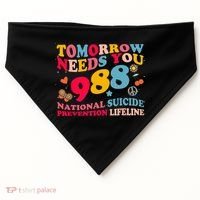 Retro Tomorrow Needs You 988 Suicide Prevention USA-Made Doggie Bandana thumb 0