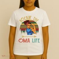 Rockin The Oma Life Grandparents Day For Oma T-Shirt thumb 4
