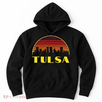 Retro Tulsa Oklahoma Downtown Skyline Hoodie