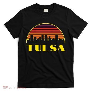 Retro Tulsa Oklahoma Downtown Skyline T-Shirt