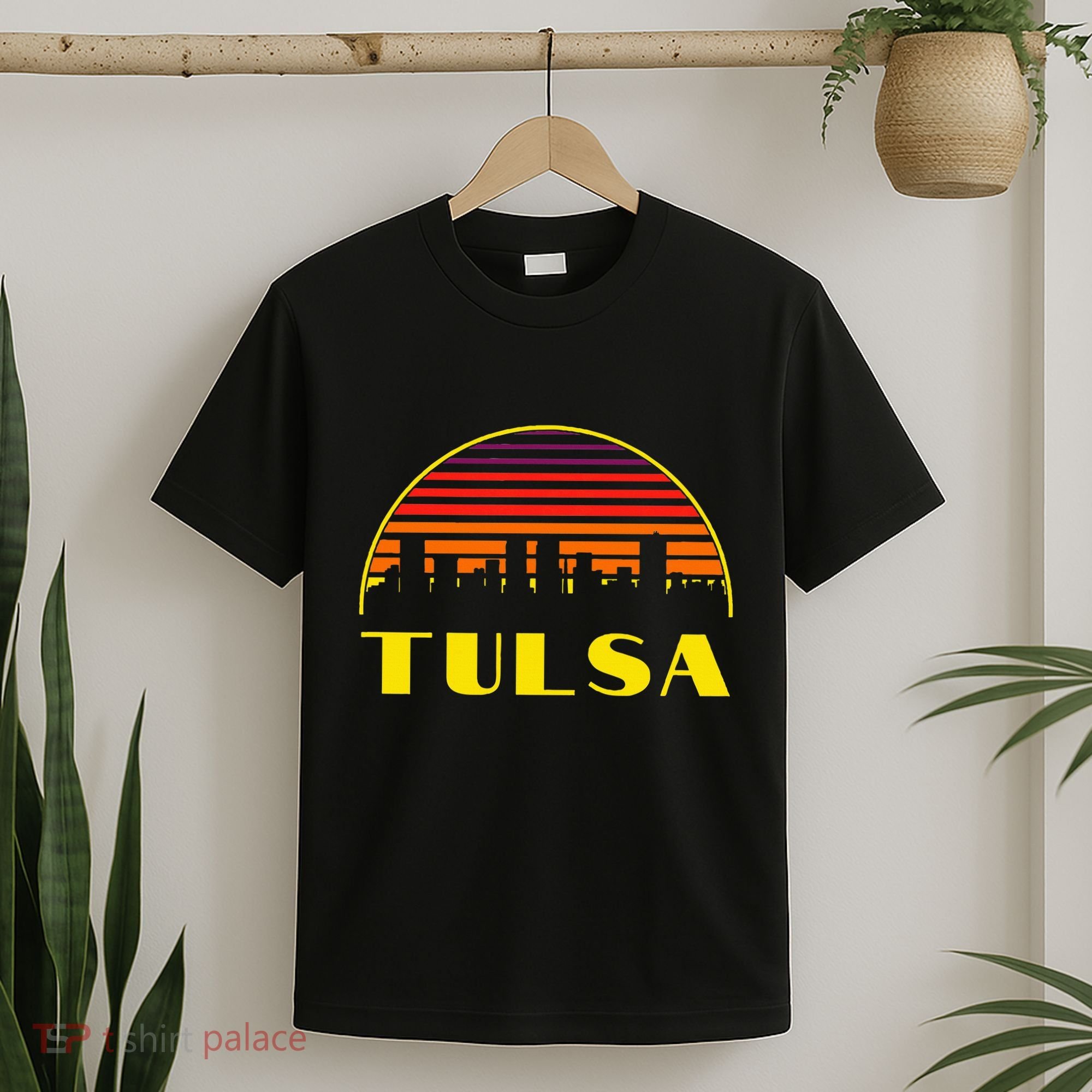 Retro Tulsa Oklahoma Downtown Skyline T-Shirt