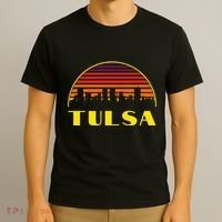 Retro Tulsa Oklahoma Downtown Skyline T-Shirt thumb 3