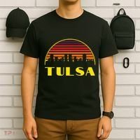 Retro Tulsa Oklahoma Downtown Skyline T-Shirt thumb 6