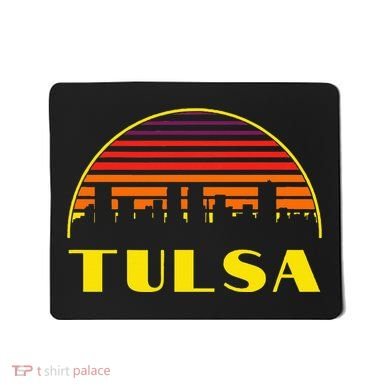 Retro Tulsa Oklahoma Downtown Skyline Mousepad