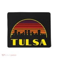 Retro Tulsa Oklahoma Downtown Skyline Mousepad thumb 0