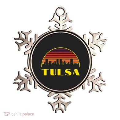 Retro Tulsa Oklahoma Downtown Skyline Ornament