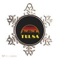 Retro Tulsa Oklahoma Downtown Skyline Ornament thumb 0