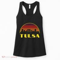 Retro Tulsa Oklahoma Downtown Skyline Women's Tank Top thumb 0