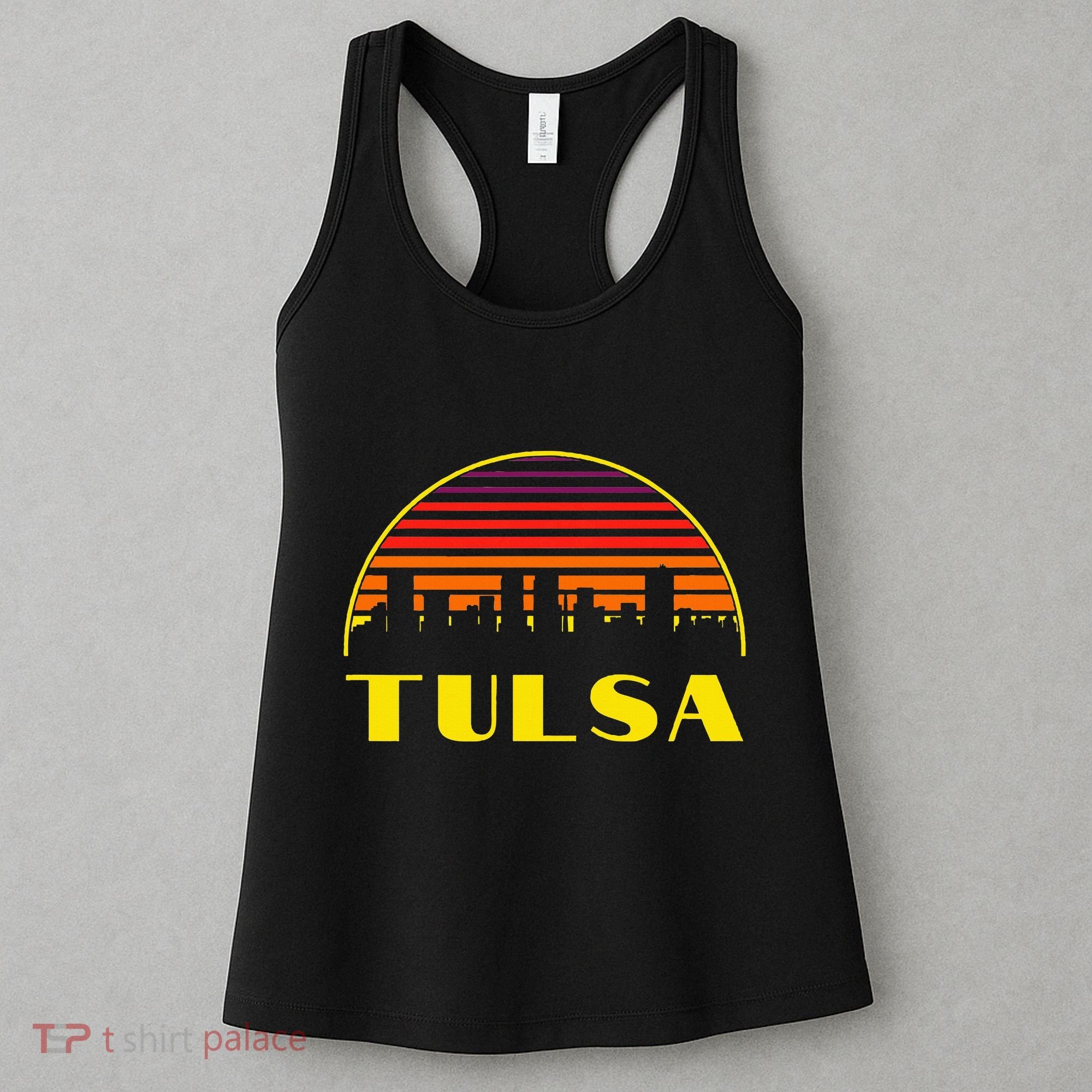Retro Tulsa Oklahoma Downtown Skyline Women's Tank Top