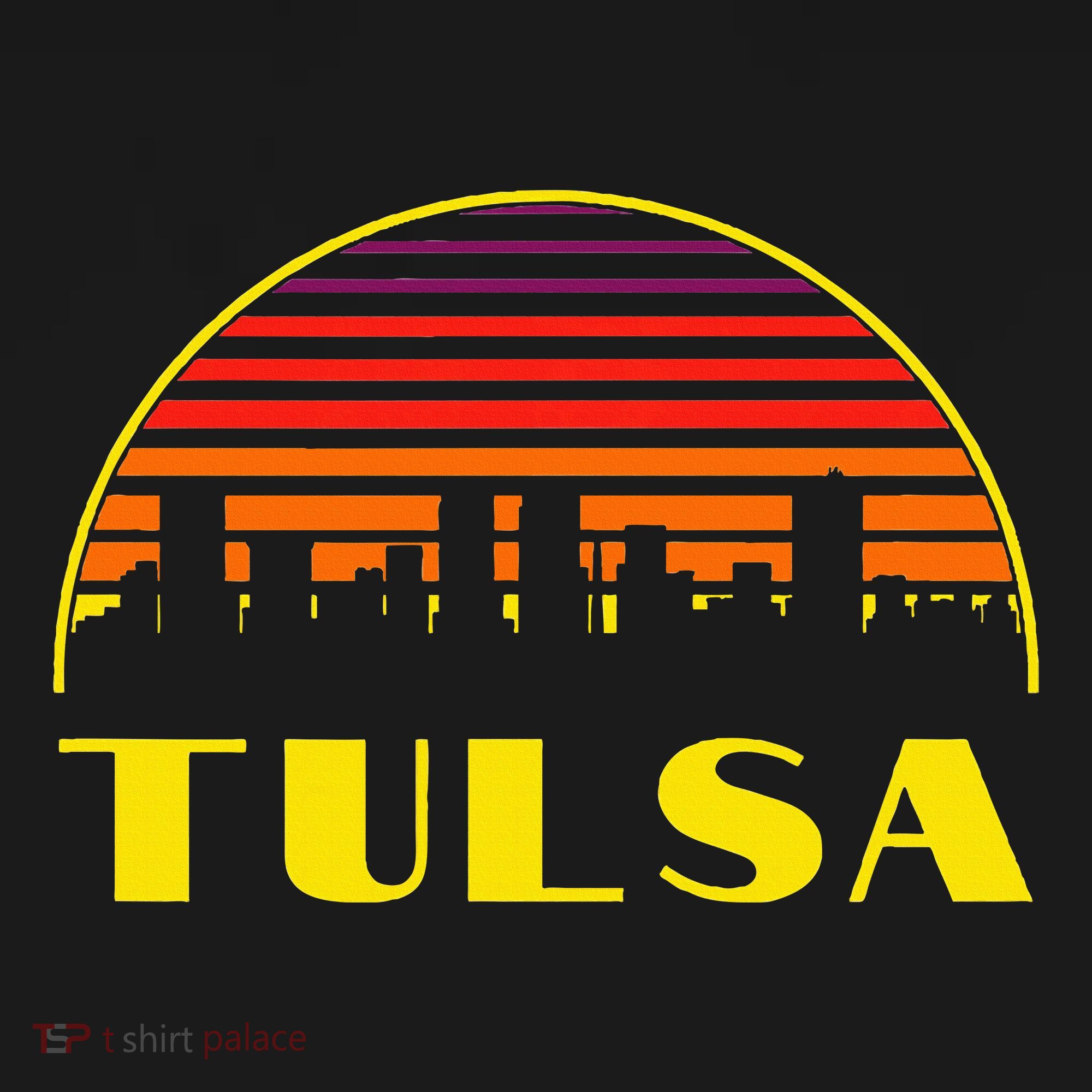 Retro Tulsa Oklahoma Downtown Skyline Women's Tank Top