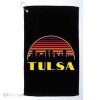 Retro Tulsa Oklahoma Downtown Skyline Golf Towel thumb 0