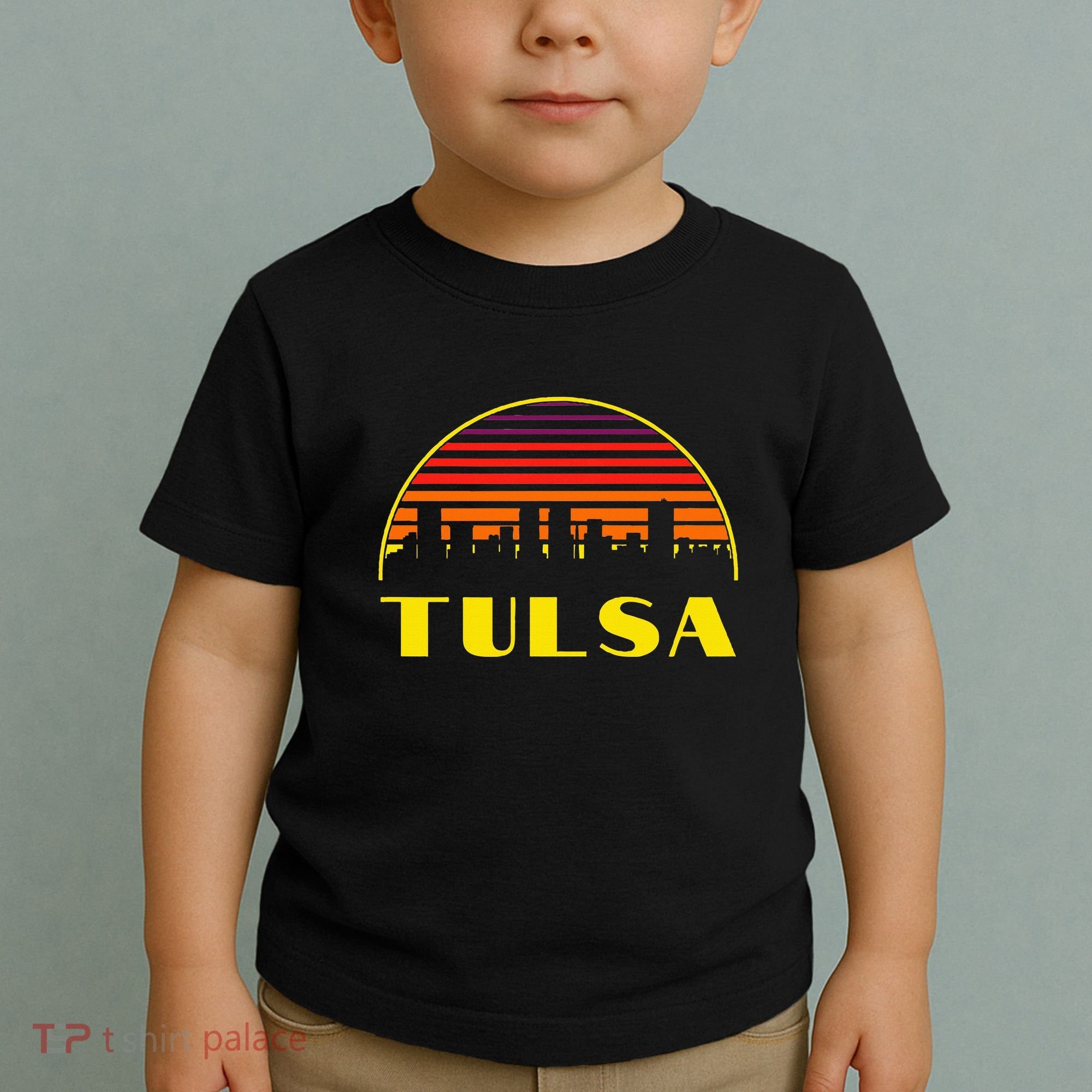 Retro Tulsa Oklahoma Downtown Skyline Toddler T-Shirt