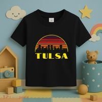 Retro Tulsa Oklahoma Downtown Skyline Toddler T-Shirt thumb 3