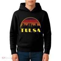 Retro Tulsa Oklahoma Downtown Skyline Kids Hoodie thumb 4