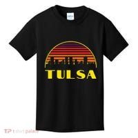 Retro Tulsa Oklahoma Downtown Skyline Kids T-Shirt thumb 0