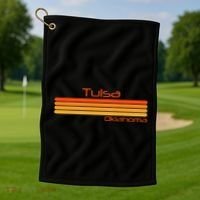 Retro Tulsa Oklahoma Golf Towel thumb 1