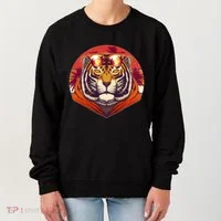 Retro Tropical Palm Tree Hipster Tiger Women's Sweatshirt thumb 0