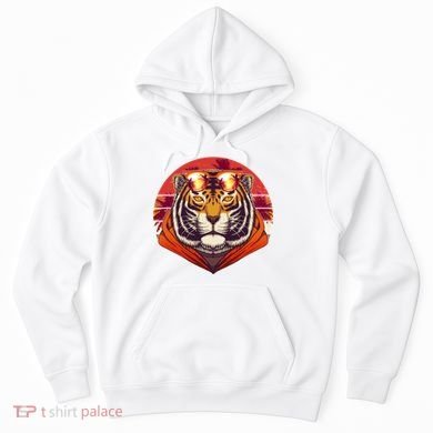 Retro Tropical Palm Tree Hipster Tiger Hoodie