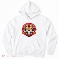 Retro Tropical Palm Tree Hipster Tiger Hoodie thumb 0