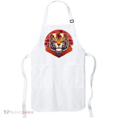 Retro Tropical Palm Tree Hipster Tiger Apron