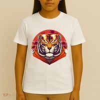 Retro Tropical Palm Tree Hipster Tiger T-Shirt thumb 4