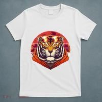 Retro Tropical Palm Tree Hipster Tiger T-Shirt thumb 5