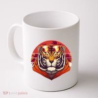 Retro Tropical Palm Tree Hipster Tiger Coffee Mug thumb 0