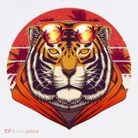Retro Tropical Palm Tree Hipster Tiger Women's Hoodie thumb 2