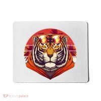Retro Tropical Palm Tree Hipster Tiger Mousepad thumb 0