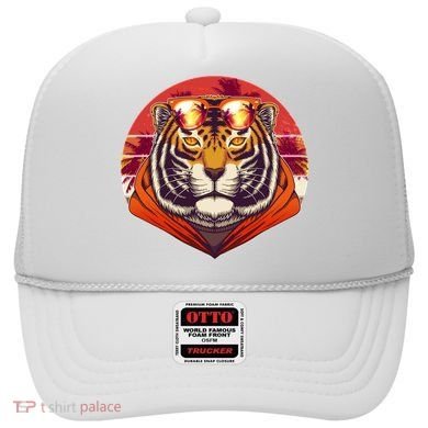 Retro Tropical Palm Tree Hipster Tiger Hat