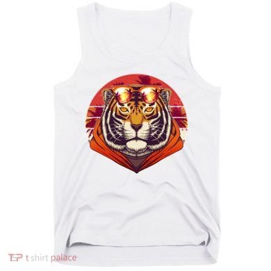 Retro Tropical Palm Tree Hipster Tiger Tank Top