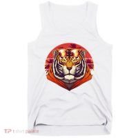 Retro Tropical Palm Tree Hipster Tiger Tank Top thumb 0