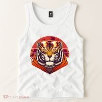 Retro Tropical Palm Tree Hipster Tiger Tank Top thumb 2