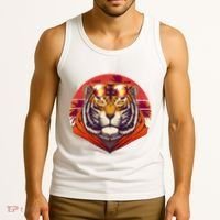 Retro Tropical Palm Tree Hipster Tiger Tank Top thumb 3