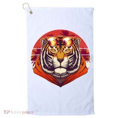 Retro Tropical Palm Tree Hipster Tiger Golf Towel