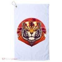 Retro Tropical Palm Tree Hipster Tiger Golf Towel thumb 0