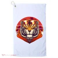 Retro Tropical Palm Tree Hipster Tiger Golf Towel thumb 0