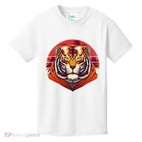 Retro Tropical Palm Tree Hipster Tiger Kids T-Shirt thumb 0