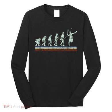 Retro Tennis Player Evolution Vintage Long Sleeve Shirt