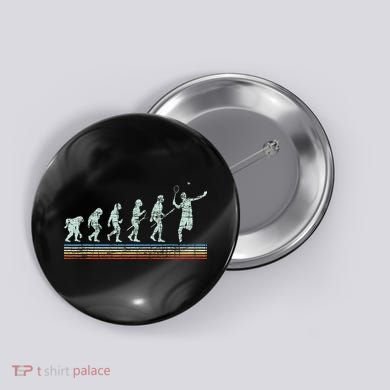 Retro Tennis Player Evolution Vintage Button