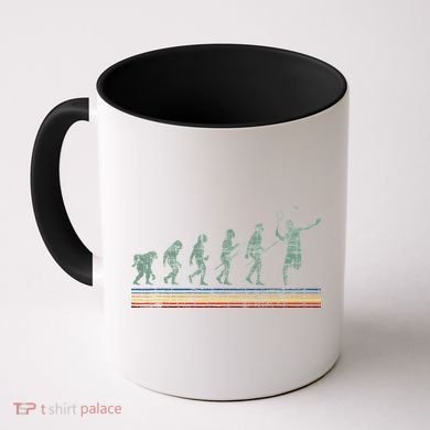 Retro Tennis Player Evolution Vintage Coffee Mug