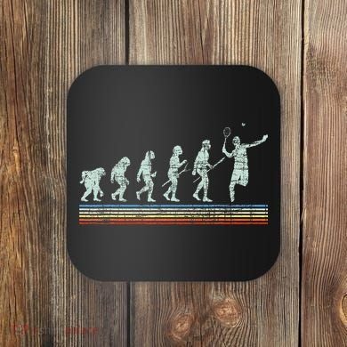 Retro Tennis Player Evolution Vintage Coaster