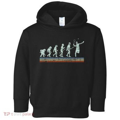 Retro Tennis Player Evolution Vintage Toddler Hoodie