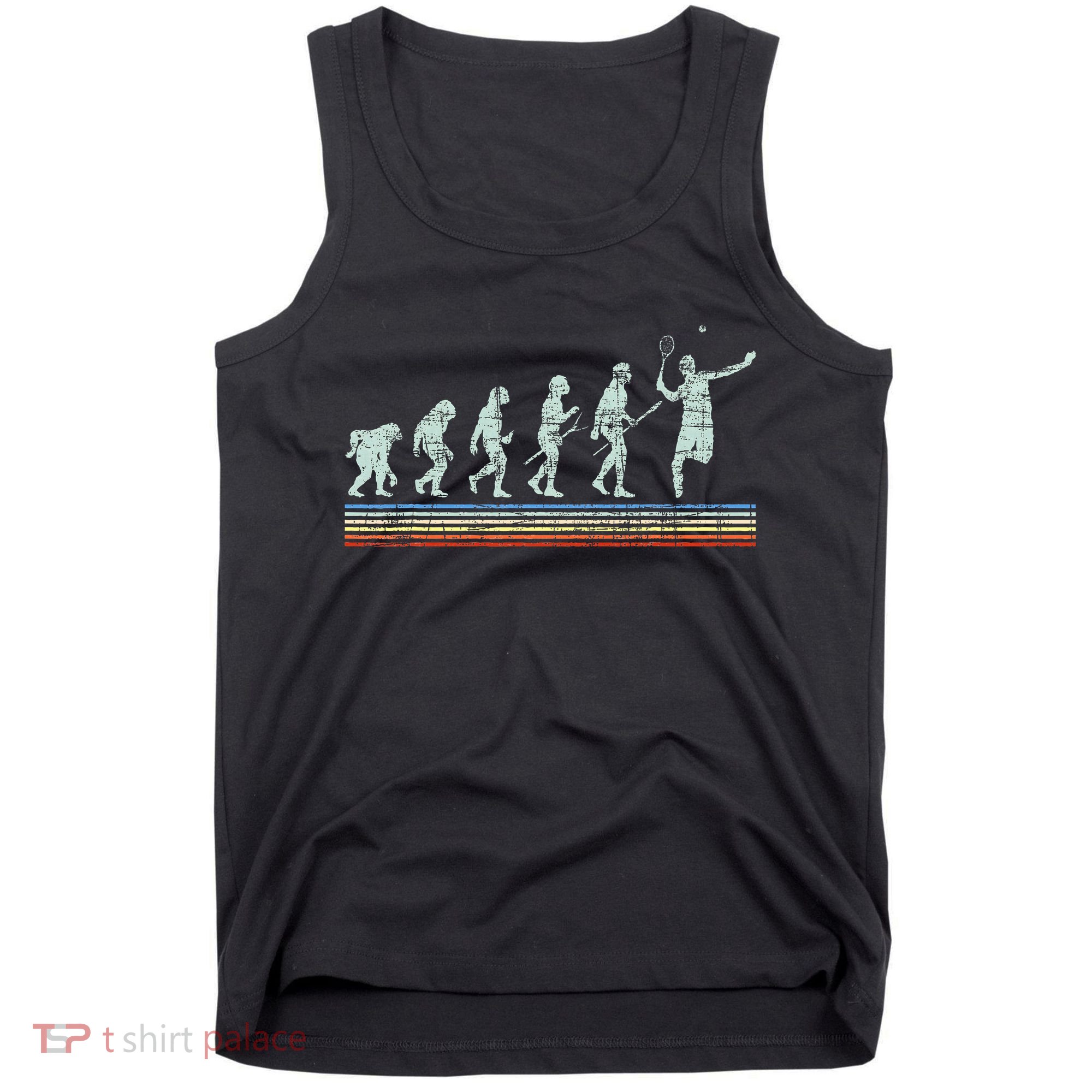 Retro Tennis Player Evolution Vintage Tank Top
