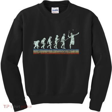 Retro Tennis Player Evolution Vintage Kids Sweatshirt