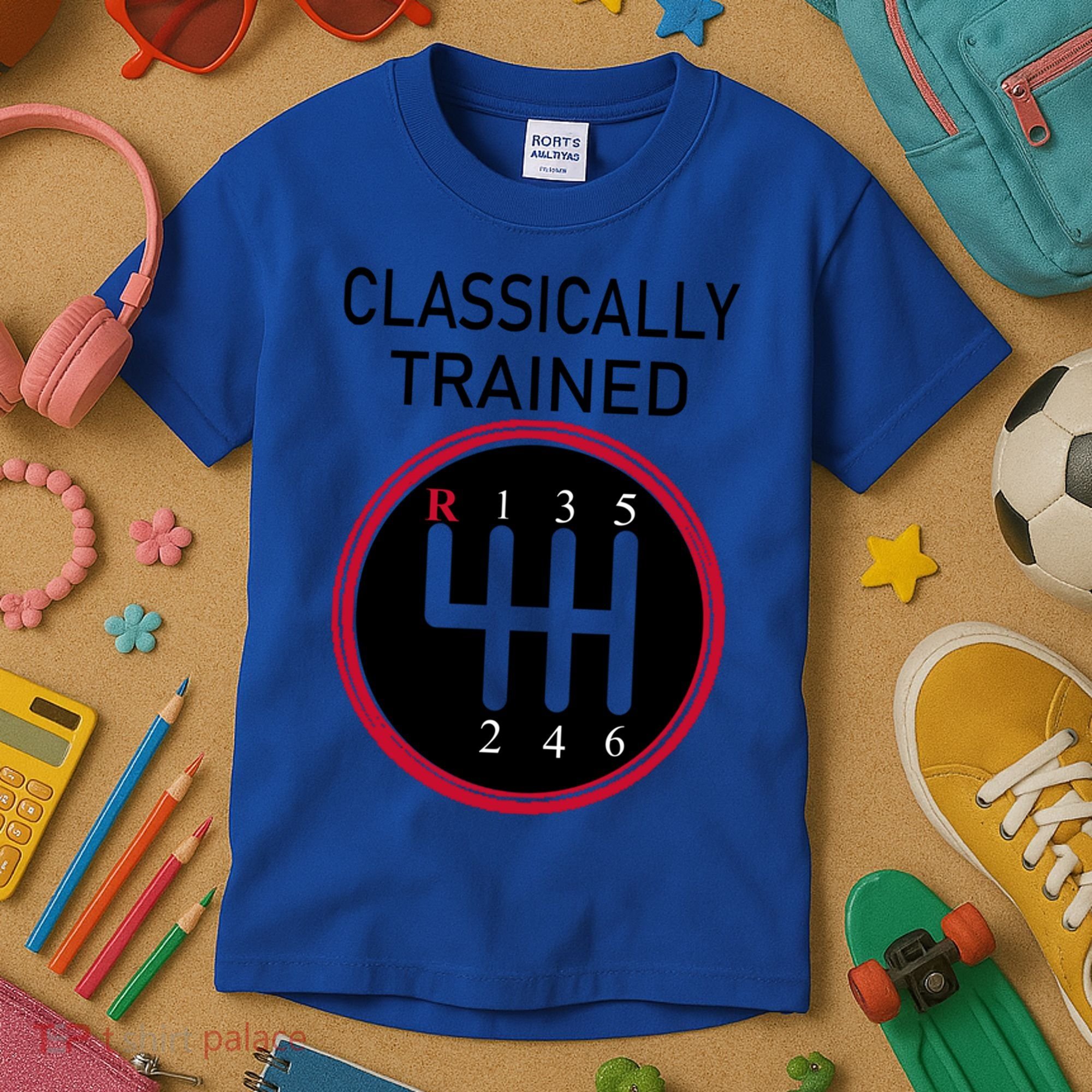 Racing Three Pedals Classically Trained Ual Transmission Gift Kids T-Shirt